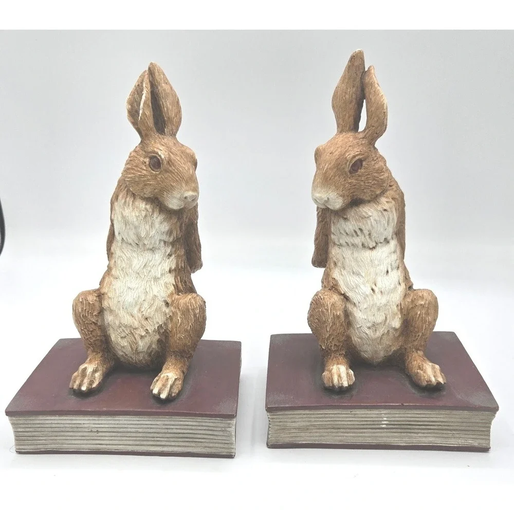 Ebros‎ Gift Realistic Rabbit Bookends (Polyresin)